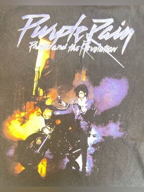 Prince Purple Rain Womens T Shirt Black Small The Prince Estate Cotton Graphic